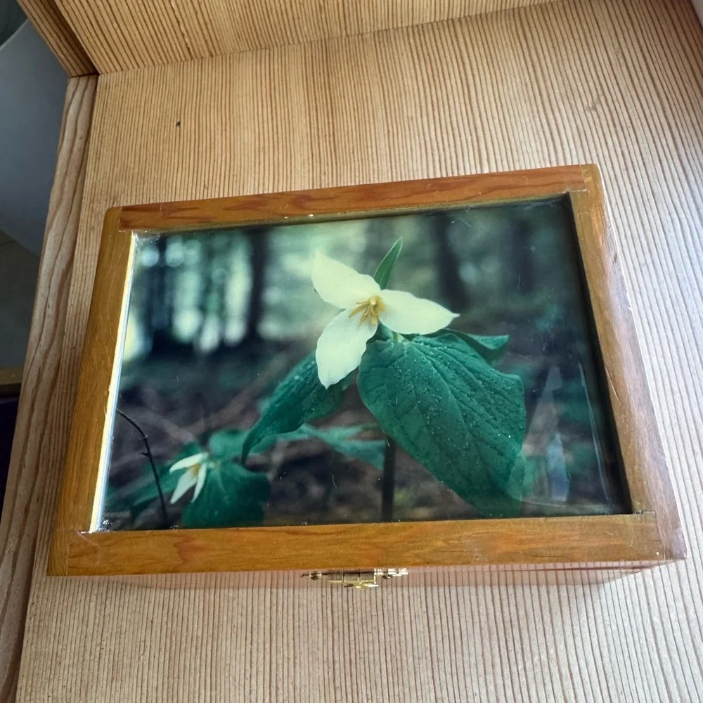 Hand Made Easter Lilly wood box